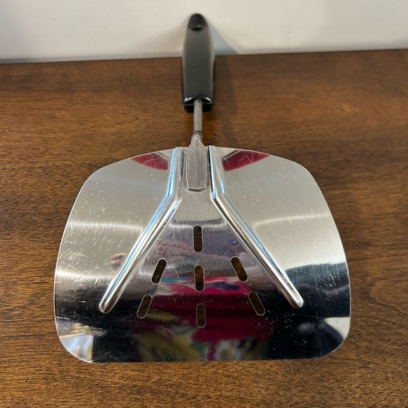 Foley Vintage Stainless Steel Spatula Lifter Curved Slotted Flipper 5.25" Wide. - Picture 2 of 5